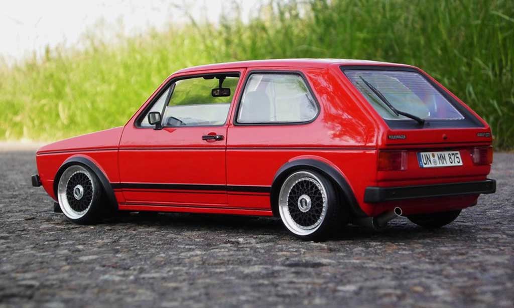 Volkswagen Golf 1 GTI 1/18 Solido 1 GTI rosso jantes BBS alu tuning modellino in miniatura
