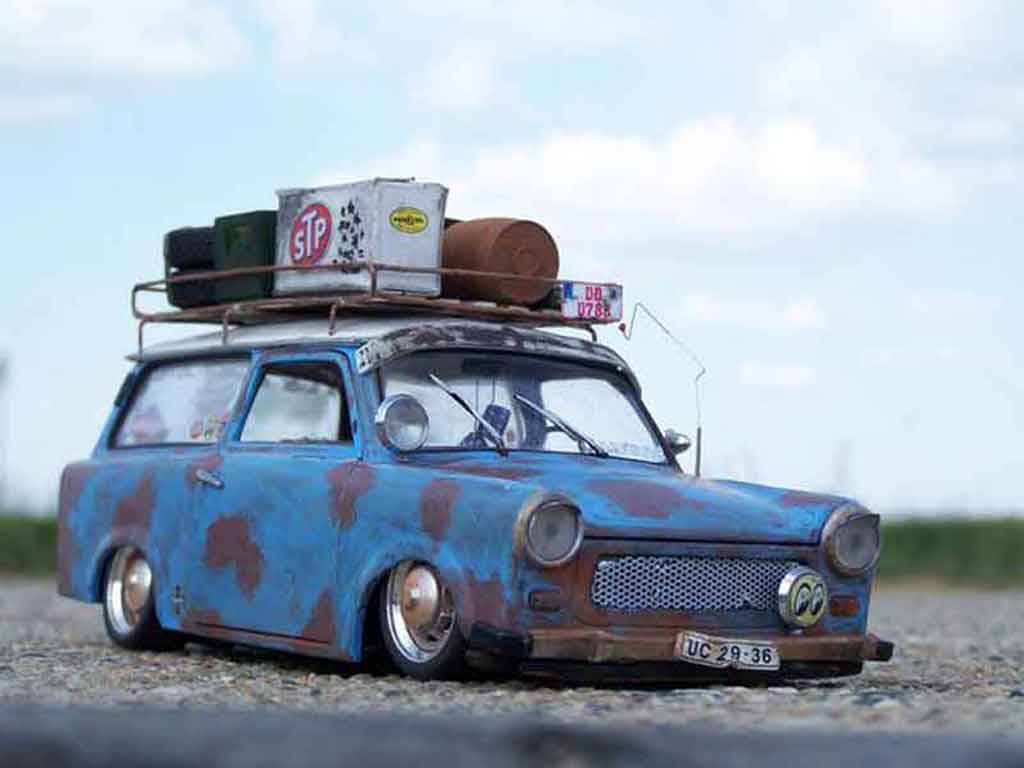 Trabant 601 kombi 1/18 Sun Star kombi rat tuning modellino in miniatura