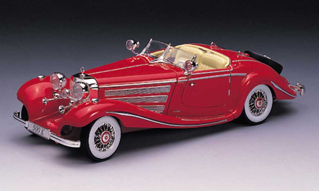 Mercedes 500 K 1/18 Norev K rosso 1936 modellino in miniatura