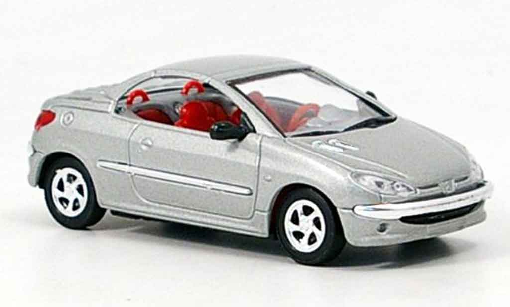 Peugeot 206 CC 1/43 Solido CC grigio interieur rosso modellino in miniatura