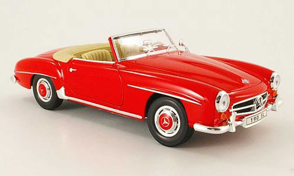 Mercedes 190 SL 1/18 Welly SL rosso offen 1955 modellino in miniatura