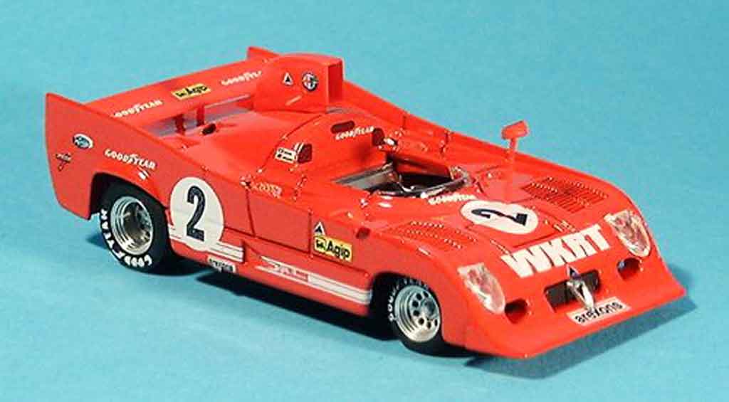 Alfa Romeo 33.3 1975 1/43 Brumm 1975 tt 12 no. 2 merzario lafitte 1000 km monza modellino in miniatura