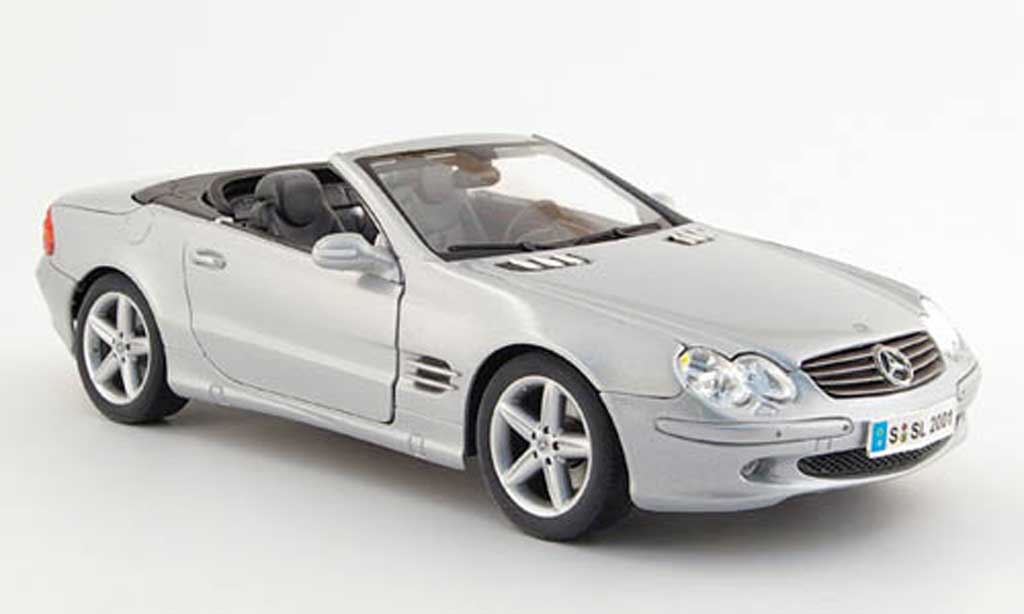 Mercedes Classe SL cabriolet 1/18 Maisto cabriolet grigio 2001 modellino in miniatura