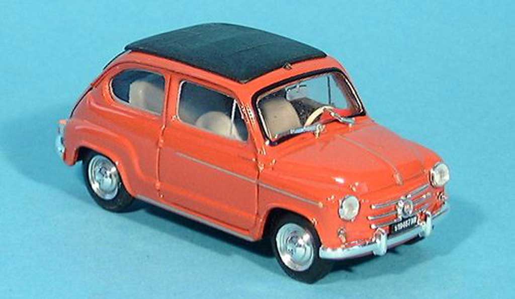Fiat 600 1/43 Brumm D rosso geschlossen 1960 modellino in miniatura
