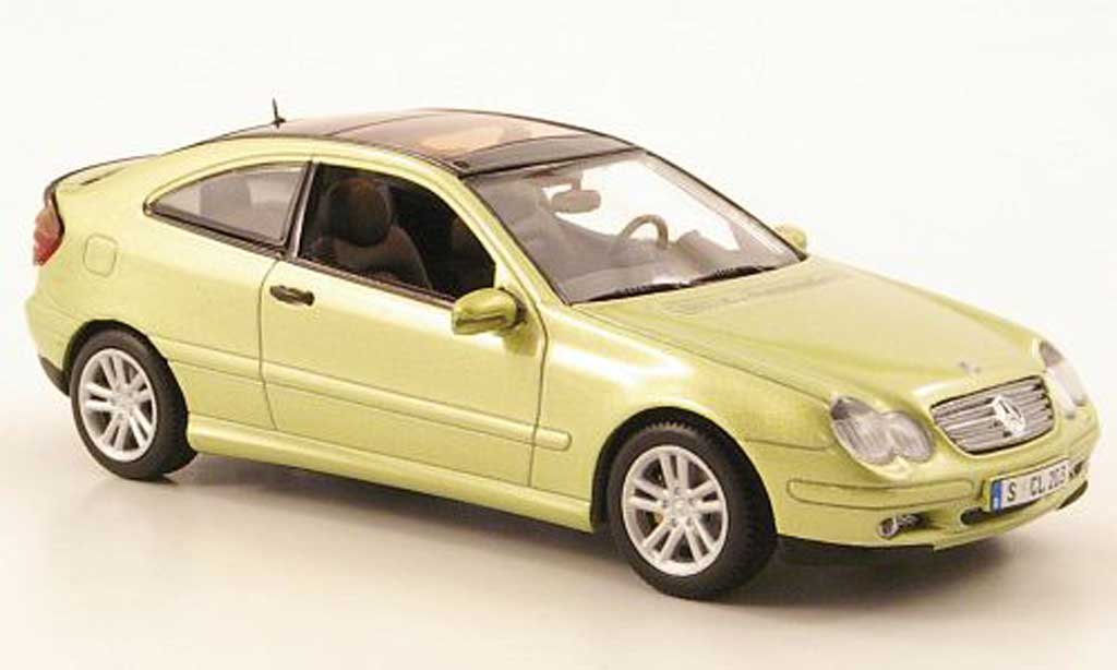 Mercedes Classe C 1/43 Minichamps Coupe grun 2001 modellino in miniatura