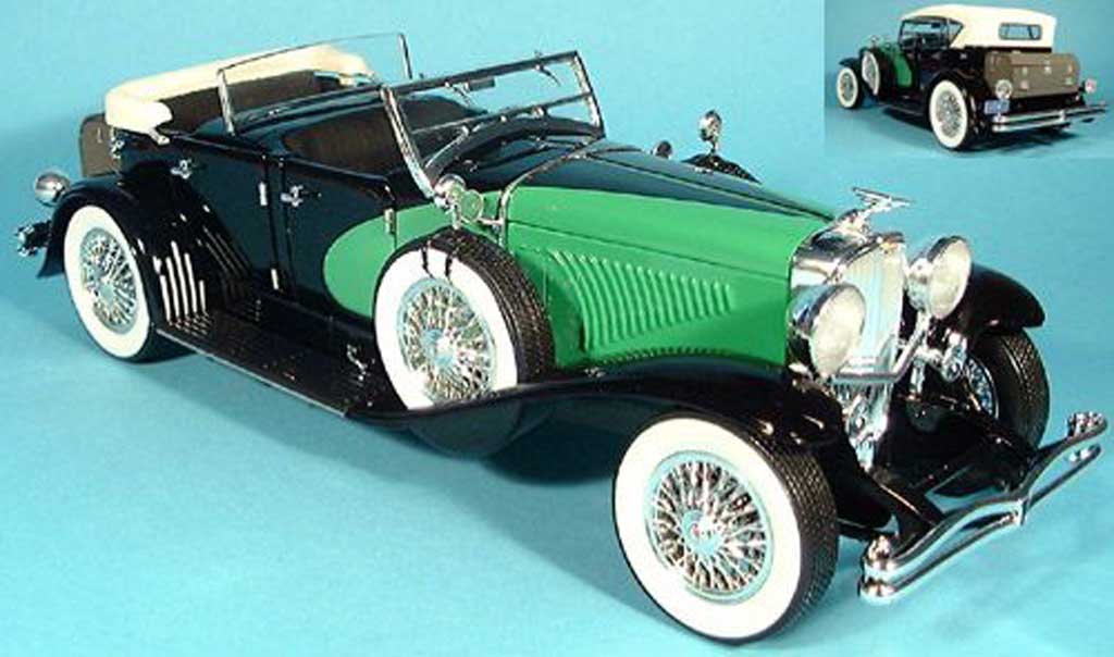 Duesenberg 1934 1/18 Signature cabriolet limousine nero/grun modellino in miniatura