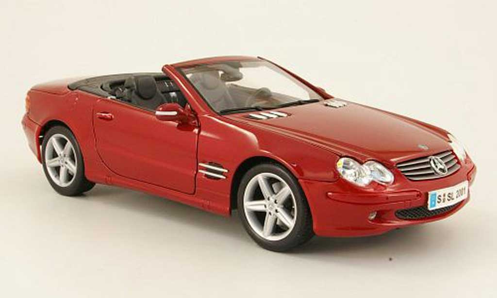 Mercedes Classe SL cabriolet 1/18 Maisto cabriolet rosso offen 2001 modellino in miniatura