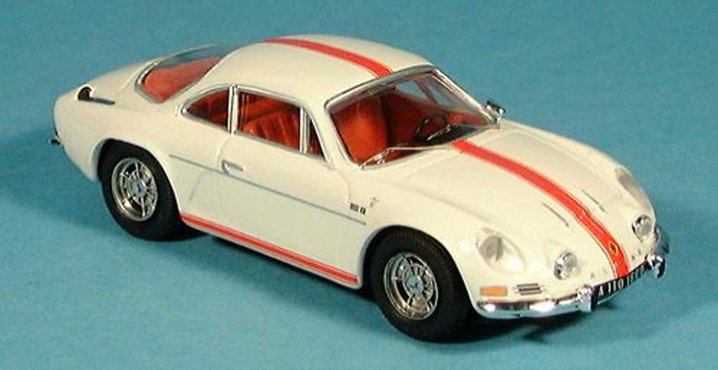 Alpine A110 1/43 Trofeu 1600 S bianco mit Streifen modellino in miniatura