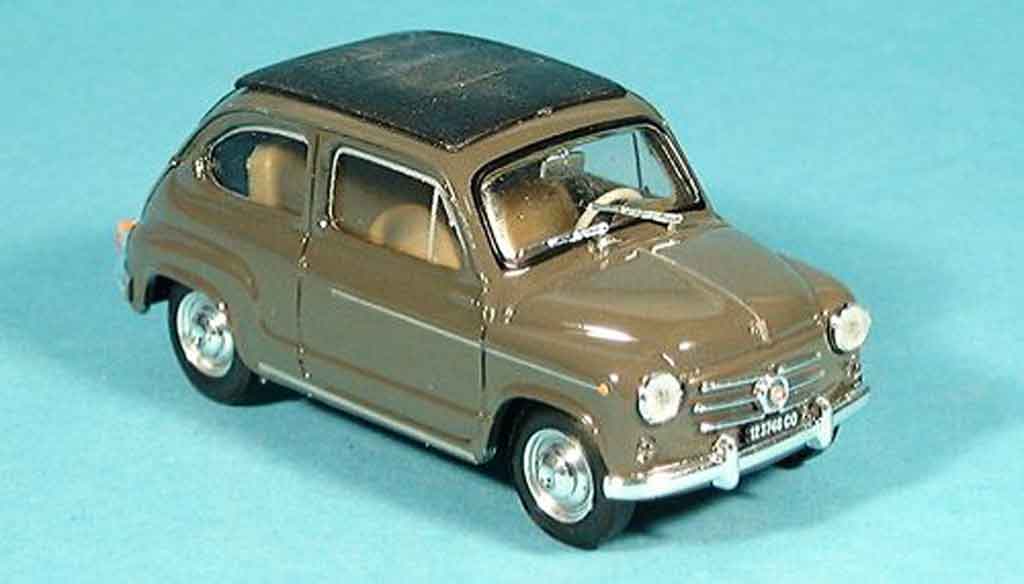 Fiat 600 1/43 Brumm D geschlossen marronee 1960 modellino in miniatura
