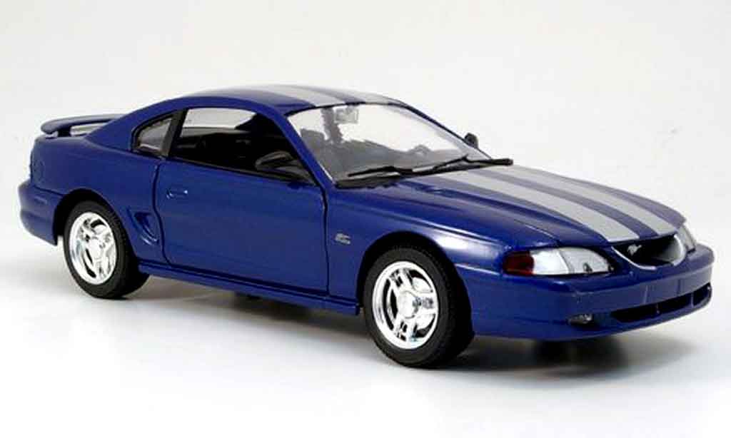 Ford Mustang 1994 1/18 Eagle 1994 coupe blu avec bandes grigios modellino in miniatura