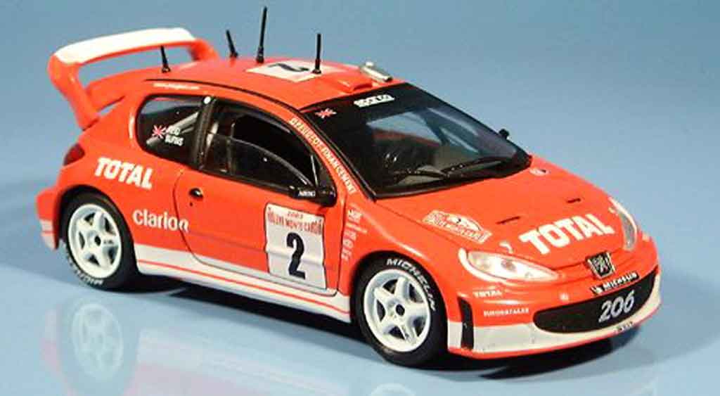 Peugeot 206 WRC 1/43 Solido WRC reid burns no. 2 2003 modellino in miniatura