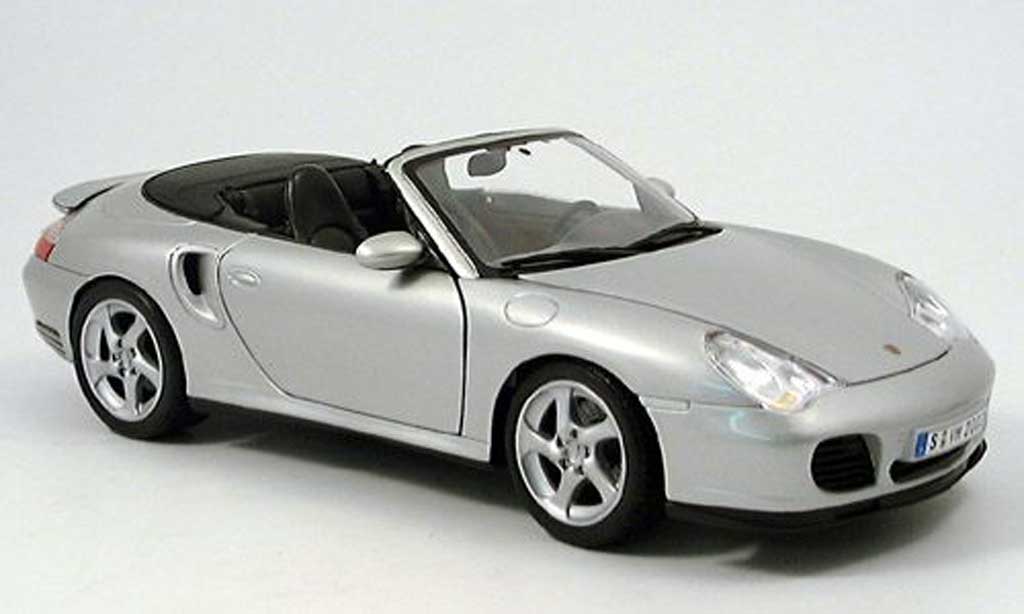 Porsche 996 Turbo 1/18 Maisto Turbo cabriolet grigio 2003 modellino in miniatura