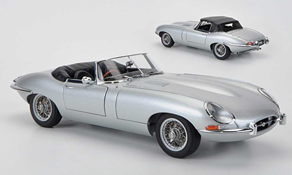 Jaguar E-Type 1/18 Autoart Roadster Series I 3.8 grigio modellino in miniatura