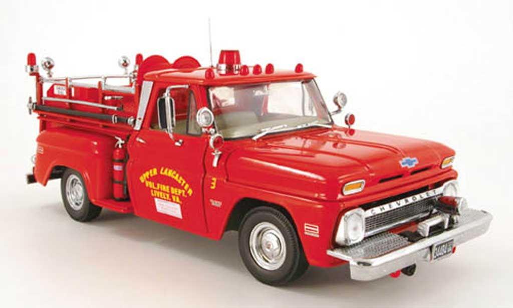 Chevrolet C-20 1/18 Sun Star pick up camion pompier lancaster (us) 1965 modellino in miniatura