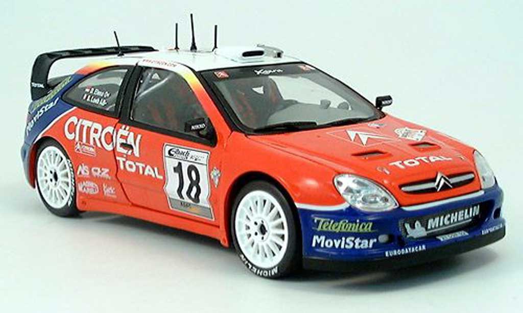 Citroen Xsara WRC 2003 1/43 Sun Star WRC 2003 No.18 Total Rally Allemagne S.Loeb/D.Elena modellino in miniatura