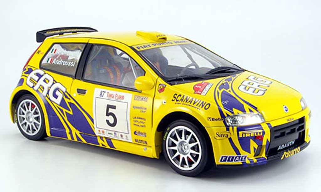 Fiat Punto 1/18 Ricko rallye no.5 erg targa florio 2003 andreucci andreussi modellino in miniatura