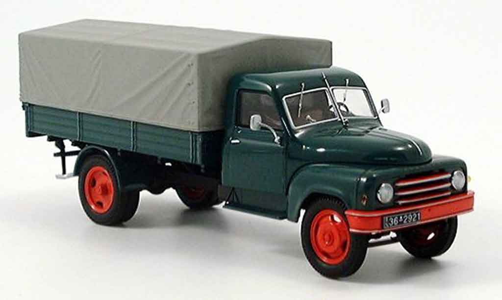 Hanomag L28 1/43 Schuco 25t Pritsche grun modellino in miniatura