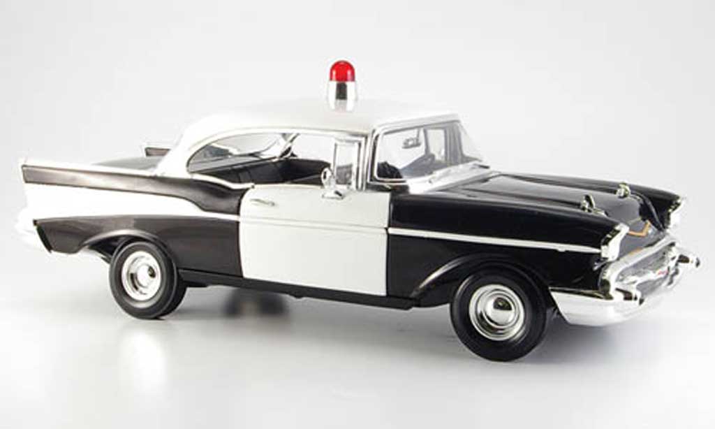 Chevrolet Bel Air 1957 1/18 Ertl 1957 nero bianco us-polizei modellino in miniatura
