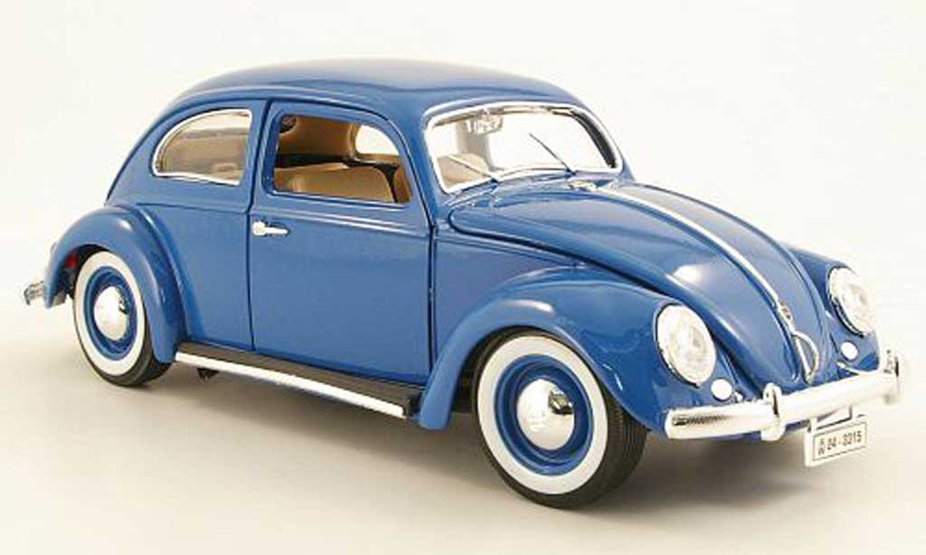 Volkswagen Kafer 1/18 Burago blu 1955 modellino in miniatura