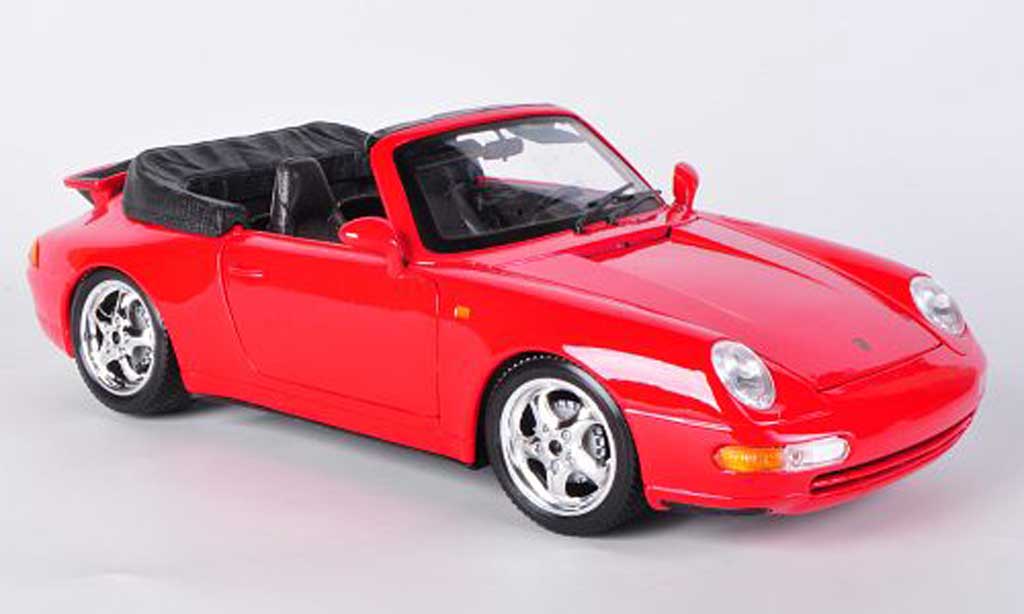 Porsche 993 Cabriolet 1/18 Burago Cabriolet Carrera rosso modellino in miniatura