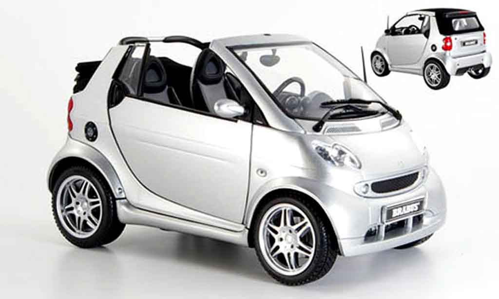 Smart ForTwo 1/18 Kyosho cabrio brabus grigio 2003 modellino in miniatura