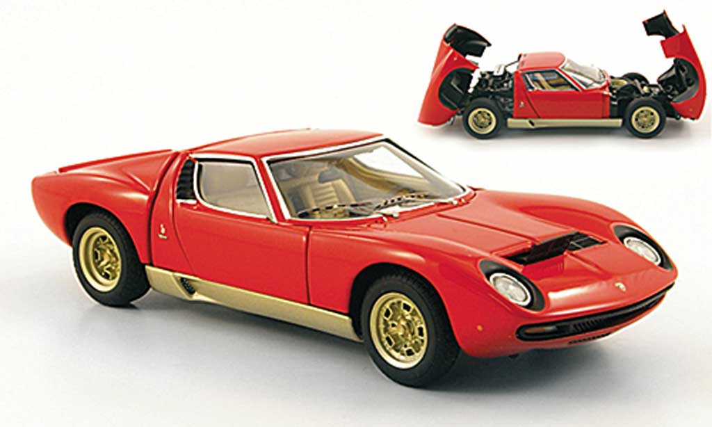 Lamborghini Miura SV 1/43 Autoart SV rosso/gold modellino in miniatura