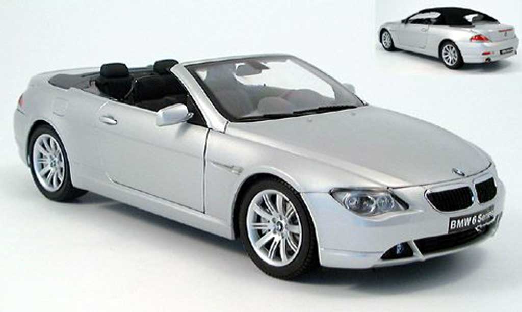 Bmw 645 E64 1/18 Kyosho E64 ci cabriolet grigio 2004 modellino in miniatura