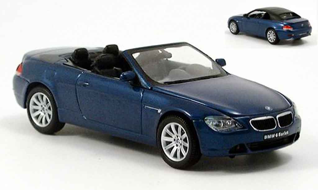 Bmw 645 E64 1/43 Kyosho E64 CI Cabriolet blu modellino in miniatura