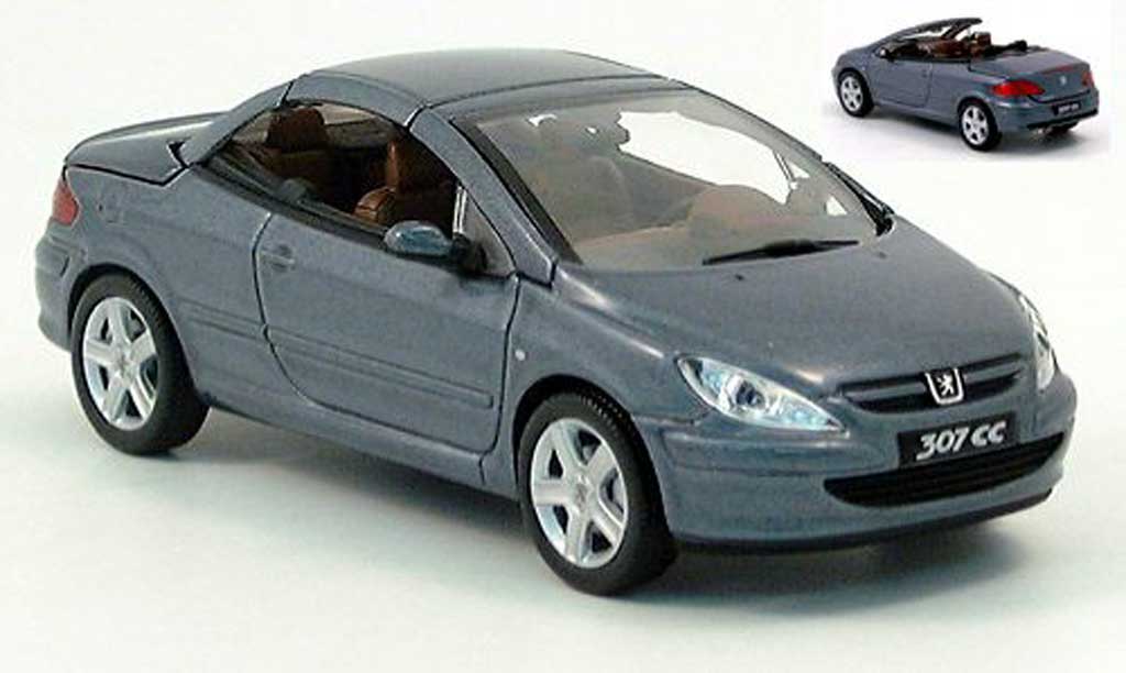 Peugeot 307 WRC 1/43 Norev WRC CC anthrazit avec funktionsfahigem Verdeck 2004 modellino in miniatura