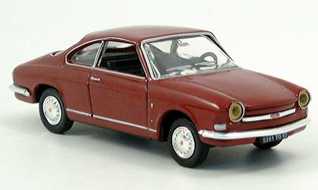 Simca 1000 1/43 Norev Coupe nero-rosso modellino in miniatura