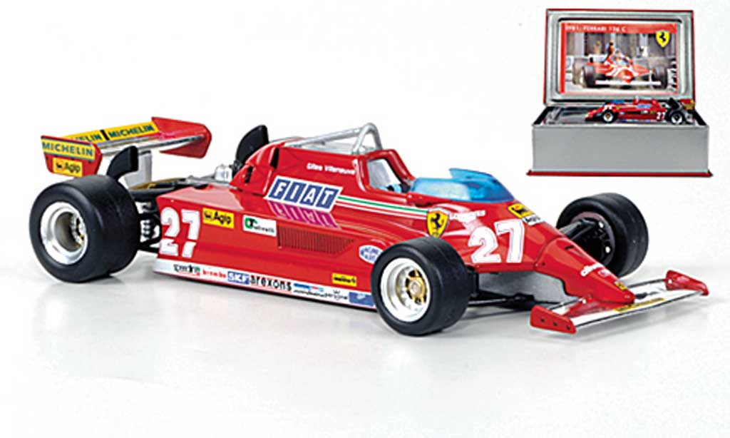 Ferrari 126 1981 1/43 IXO 1981 C2 No. 27 G.Villeneuve GP Monaco modellino in miniatura
