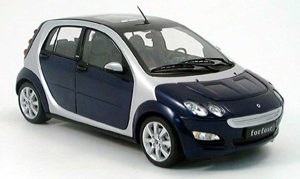 Smart ForFour 1/18 Kyosho blu/grigio metallisee 2004 modellino in miniatura