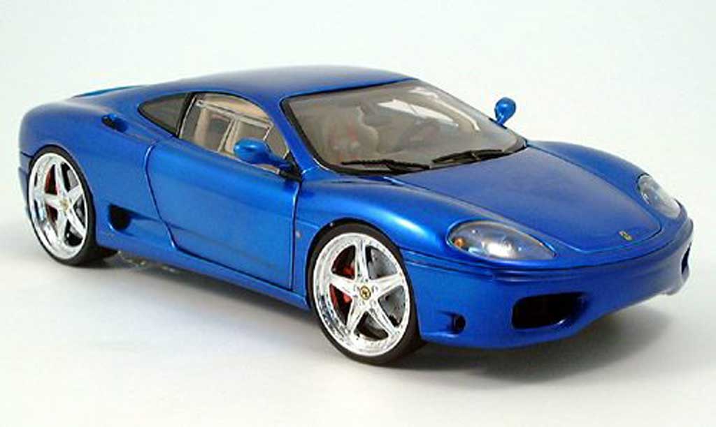 Ferrari 360 Modena 1/18 Hot Wheels Modena tuning blu 2003 modellino in miniatura