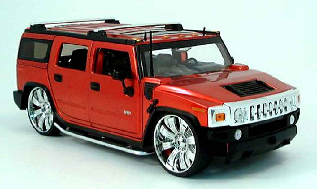 Hummer H2 1/18 Jada Toys rosso tuning 2003 modellino in miniatura