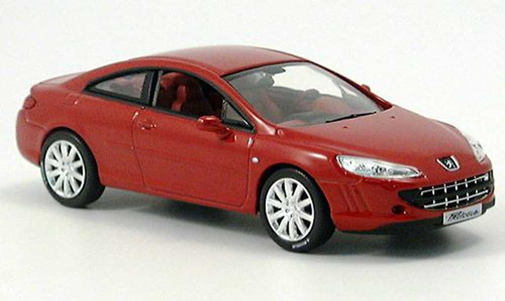 Peugeot 407 coupe 1/43 Norev coupe rosso Prasentationsmodell Autosalon Genf modellino in miniatura