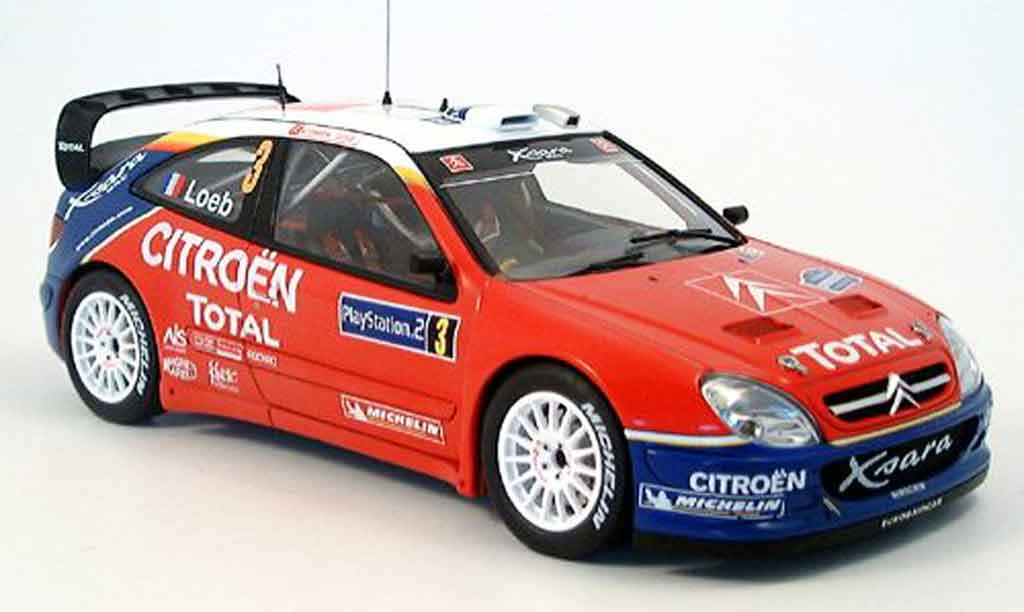 Citroen Xsara WRC 2004 1/18 Autoart WRC 2004 no.3 s.loeb/d.elena tour de corse modellino in miniatura