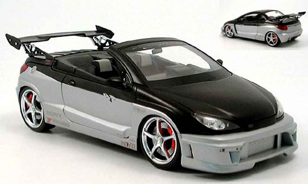 Peugeot 206 CC 1/18 Norev CC parossoech nero/grigio modellino in miniatura