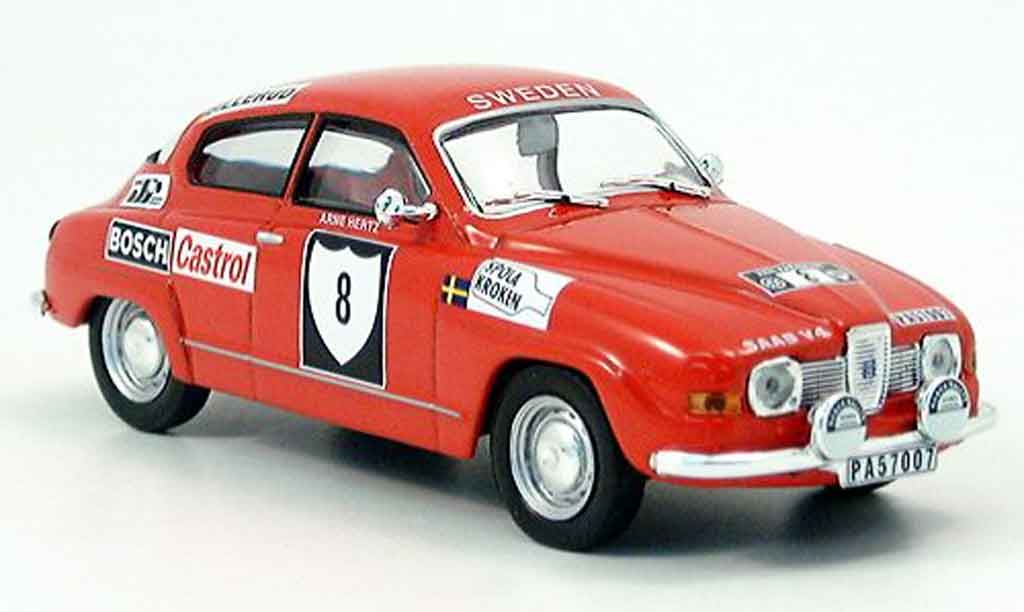 Saab 96 1/43 IXO V4 No.8 Blomquist Hertz Rallye Schweden 1972 modellino in miniatura