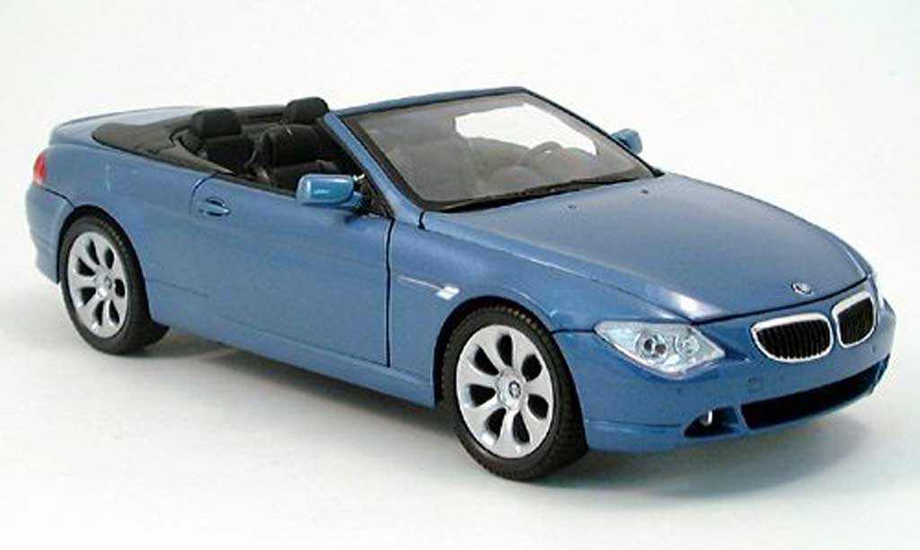 Bmw 645 E64 1/18 Welly E64 ci cabriolet blu 2004 modellino in miniatura