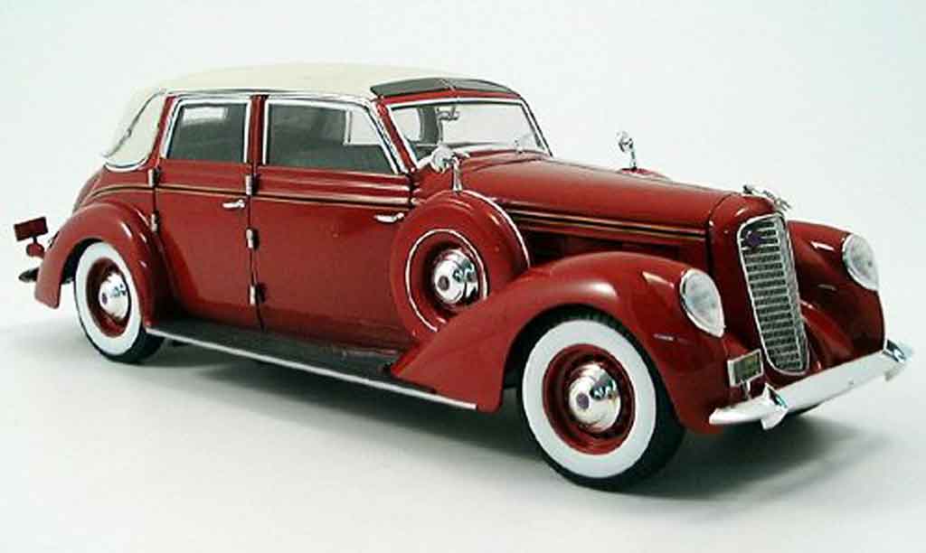 Lincoln Touring 1/18 Signature rosso et toit blanc 1937 modellino in miniatura