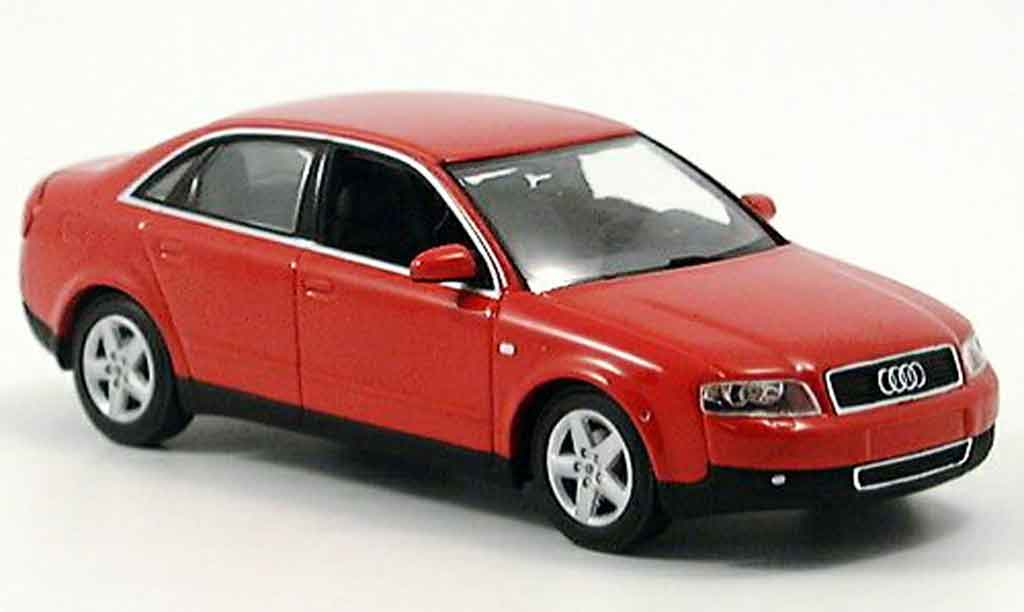 Audi A4 1/43 Minichamps rosso 2000 modellino in miniatura