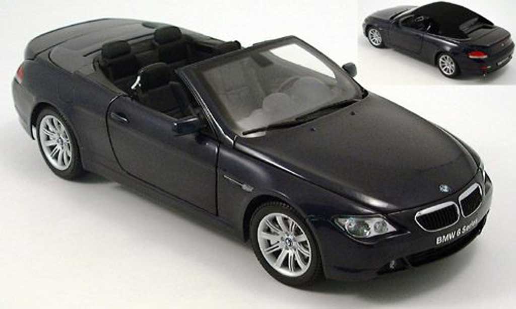 Bmw 645 E64 1/18 Kyosho E64 ci cabriolet blu fonc modellino in miniatura
