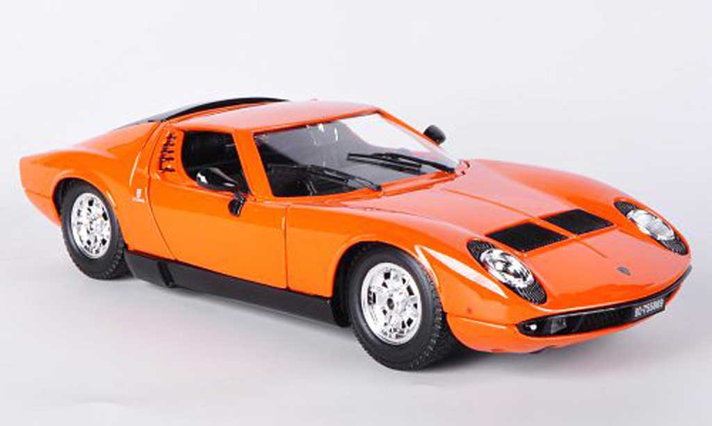 Lamborghini Miura 1/18 Burago orange 1968 modellino in miniatura