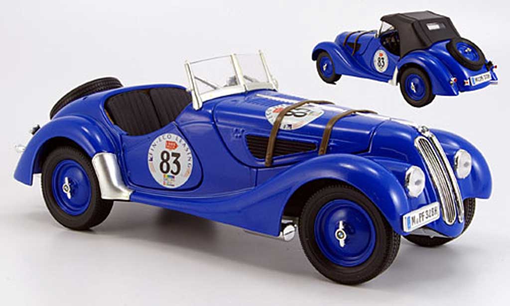 Bmw 328 1937 1/18 Ricko 1937 rallye no.83 abnehmbares verdeck modellino in miniatura