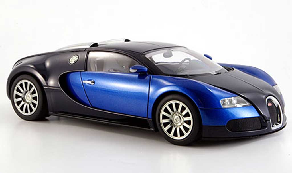 Bugatti Veyron 16.4 1/18 Autoart 16.4 eb blu nero modellino in miniatura