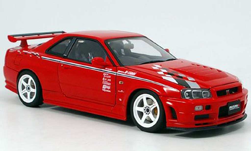 Nissan Skyline R34 1/18 Autoart R34 gt-r r-tune r1 rosso 2002 modellino in miniatura