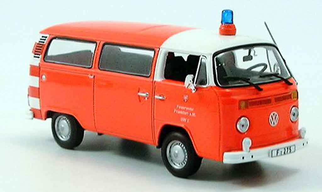 Volkswagen Combi 1/43 Minichamps t2 bus pompier frankfurt 1976 modellino in miniatura