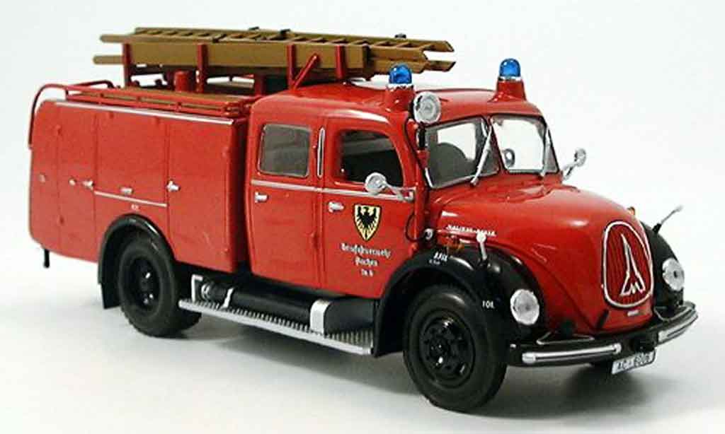 Magirus TLF 16 1/43 Minichamps Merkur pompier Aachen modellino in miniatura