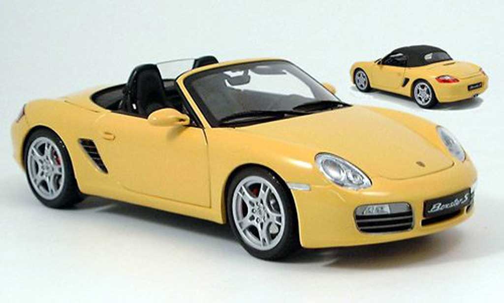 Porsche Boxster 1/18 Kyosho s giallo 2005 modellino in miniatura