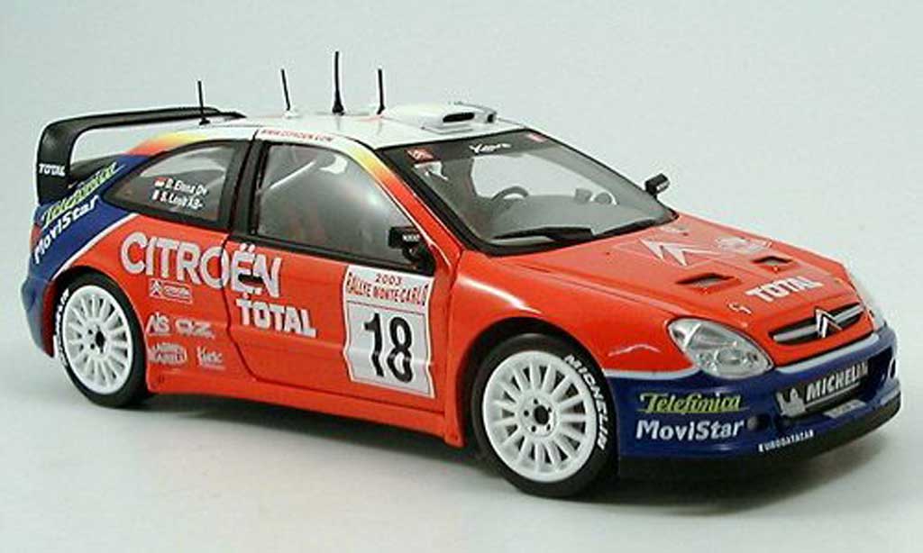 Citroen Xsara WRC 2003 1/43 Sun Star WRC 2003 No.18 Total Rally Monte Carlo S.Loeb/D.Elena modellino in miniatura